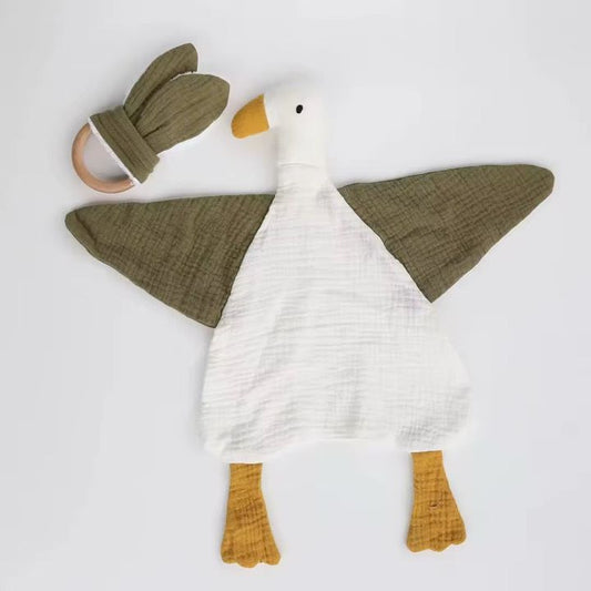 Baby Security Blanket Organic Cotton Muslin Goose Blanket - Premium  from The Rare Bunnies  - Just $14.99! Shop now at The Rare Bunnies 